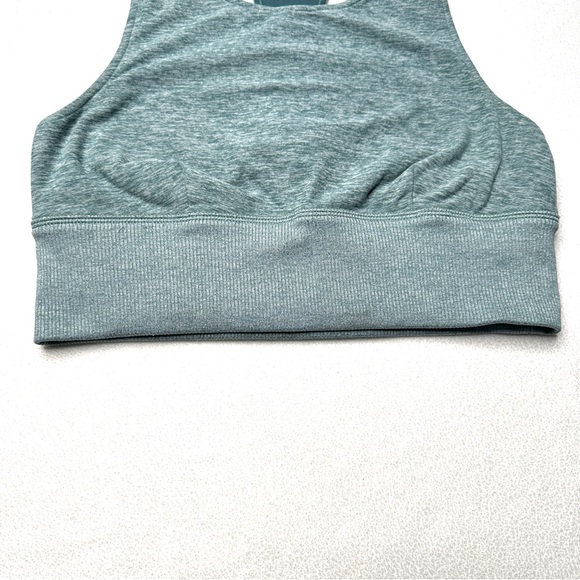 Alo Yoga Alosoft Serenity Sports Bra- Seagrass Heather - Picture 6 of 10
